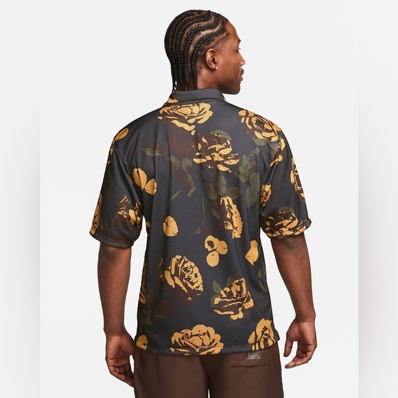 1 Nike button down mesh floral top - Picture 2 of 6